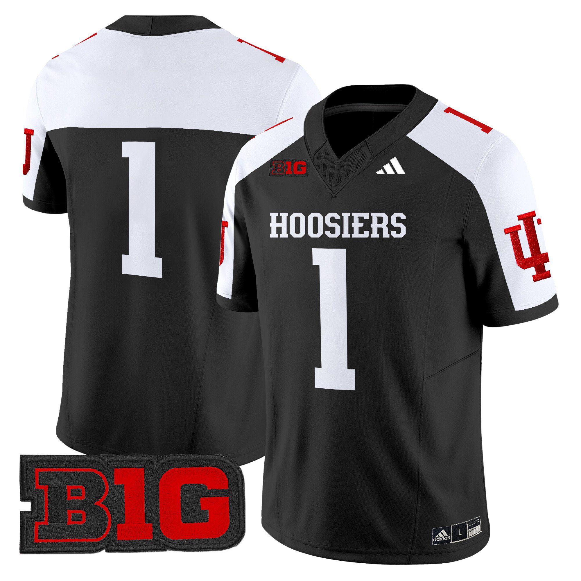 Men Indiana Hoosiers 1 No Name Black 2024 Vapor Limited NCAA Jersey